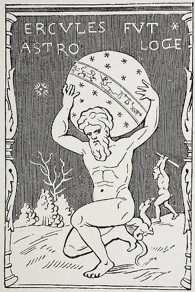 Hercules Holding The World On His Back While Atlas Collects The Apples Of The Hesperides. From Les Artes Au Moyen Age, Published Paris 1873 ©UIG / Leemage