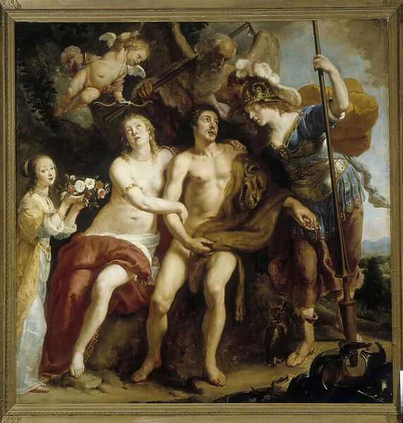 Hercules, Omphale and Minerva, 17th century (oil on canvas)
