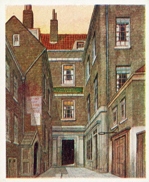 Historic Places from Dickens' Classics: Mr George's Shooting Gallery, Leicester Square, London (colour litho)