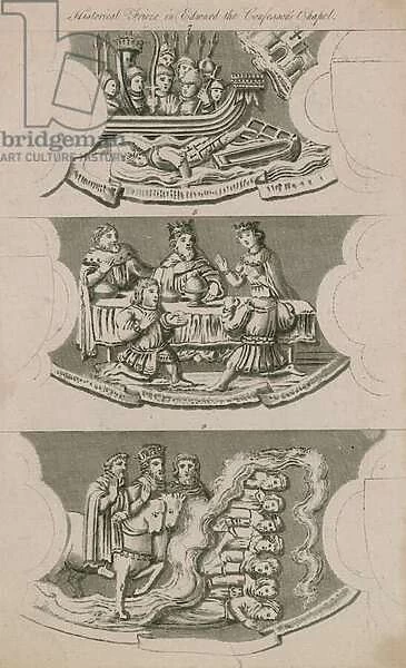 Historical Frieze in Edward the Confessors Chapel (engraving)