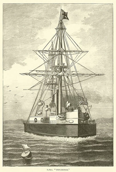 HMS 'Inflexible'(engraving)