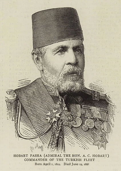 Hobart Pasha, Admiral the Honourable A C Hobart (engraving)