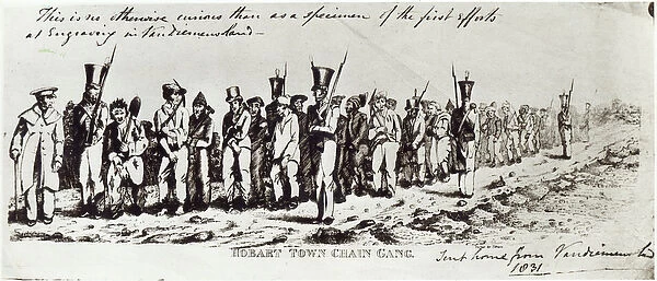 Hobart Town Chain Gang, c. 1831 (etching)
