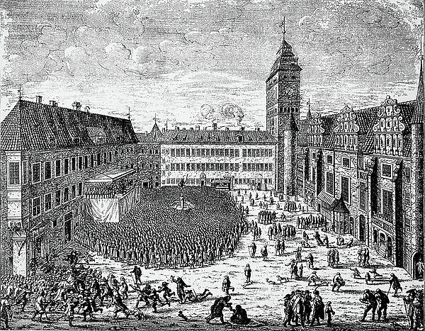 Homage of the Prussian Estates at Koenigsberg in Prussia on 18 October 1663