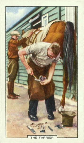 Horse racing scenes: The Farrier (colour litho)