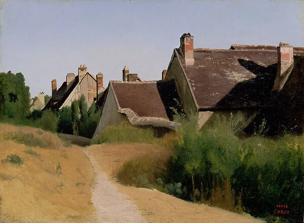 Houses near Orleans. c. 1830 (oil on paper mounted on millboard)