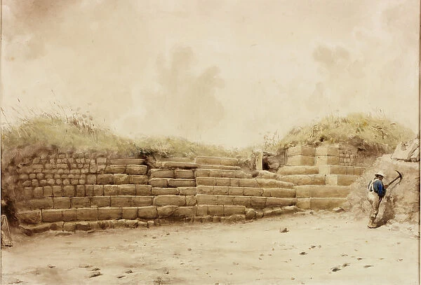 Housesteads, c. 1848 (pencil & w  /  c on paper)