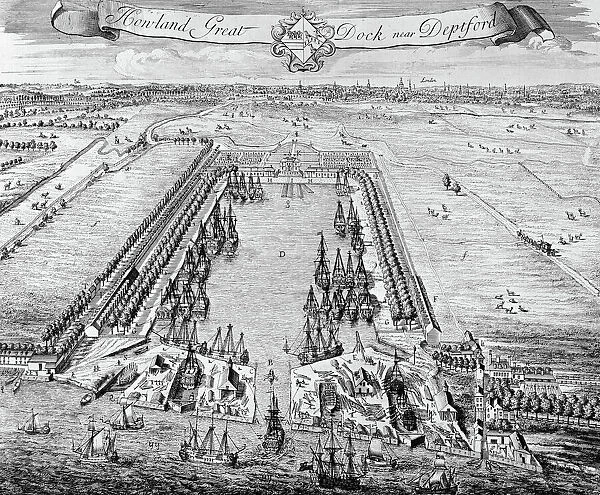 Howland Great Dock, near Deptford, c. 1715-20 (engraving)