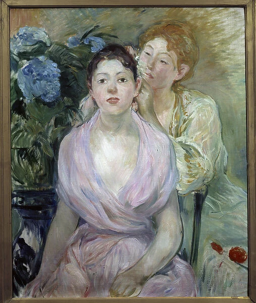 Hydrangea or both sisters. Painting by Berthe Morisot (1841-1895), 1894. Oil on canvas