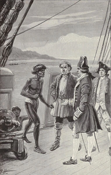 'I never before met with natives of any place so much astonished as these people were upon entering a ship'(litho)
