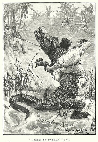 'I seized his fore-legs '(engraving)