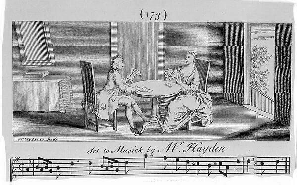 Illustration to Sheet Music by Joseph Haydn, engraved by H. Roberts (engraving)