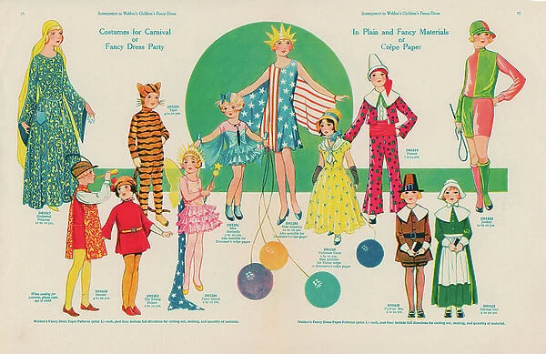 Illustration for Weldon's Children's Fancy Dress catalogue, 1940s (colour litho)
