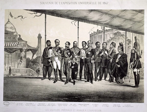Imperial and Royal Visitors to the Universal Exposition in Paris, 1867 (litho)