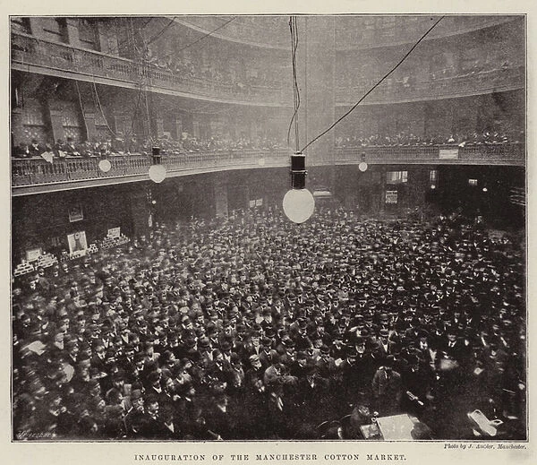 Inauguration of the Manchester Cotton Market (b  /  w photo)