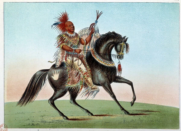 Indians of America: Equestrian portrait of an Indian chief of the tribe of Saxony