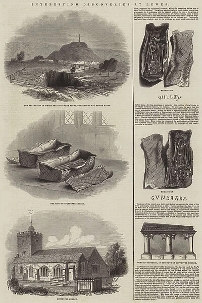 Interesting Discoveries at Lewes (engraving)