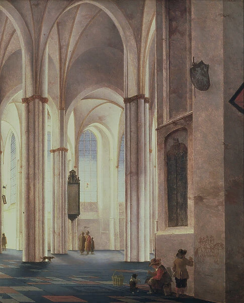 The Interior of the Buurkerk at Utrecht, 1644 (oil on panel)