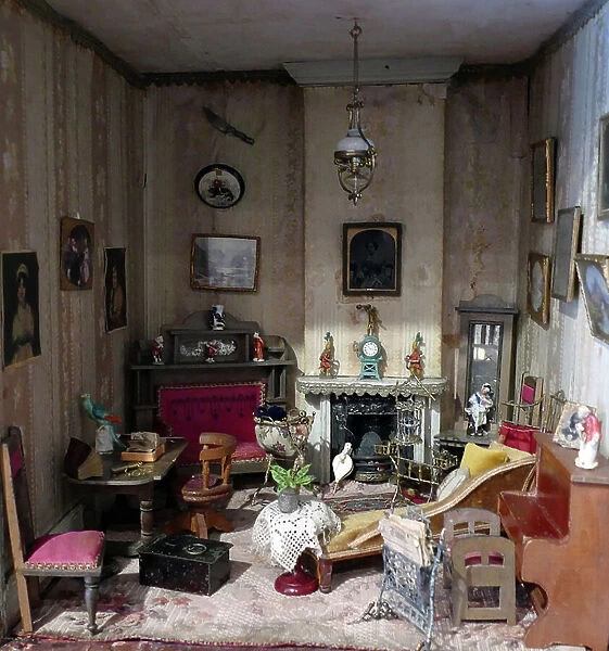 Interior of an early Victorian Dolls House