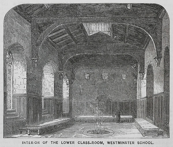 Interior of the Lower Classroom, Westminster School, London (engraving)