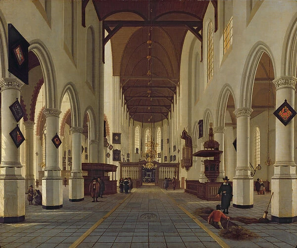 Interior of the Oude Kerk, Delft, c. 1660-70 (oil on canvas)