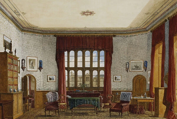 An Interior of a Room, Christ Church, Oxford, (pencil, watercolour and gum arabic)