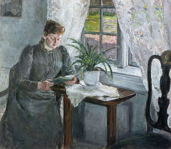 Interior with woman reading, 1894 (oil on canvas)