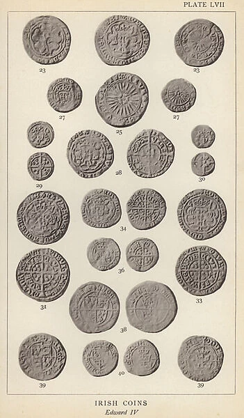 Irish Coins, Edward IV (b  /  w photo)