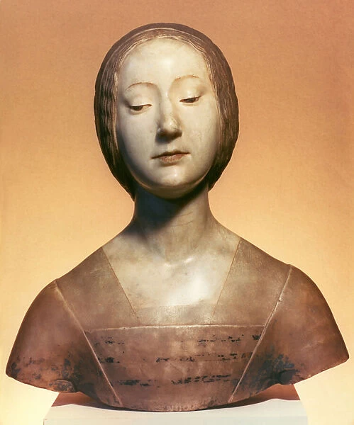 Isabella di Aragona (1470-1524) Princess of Naples, 1488 (partially pigmented marble)