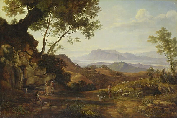 Italian Landscape (oil on canvas)