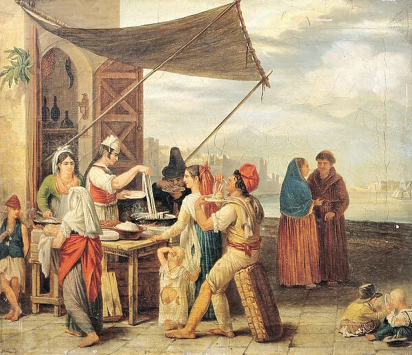 The Italian Market (oil on canvas)
