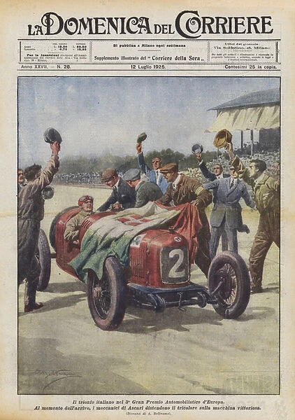 The Italian triumph in the 3rd European Automobile Grand Prix (colour litho)