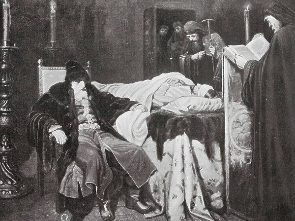 Ivan the Terrible beside the Body of his Son (litho)