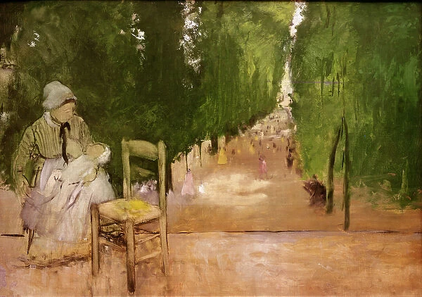 In the Jardin du Luxeumbourg (oil on canvas)