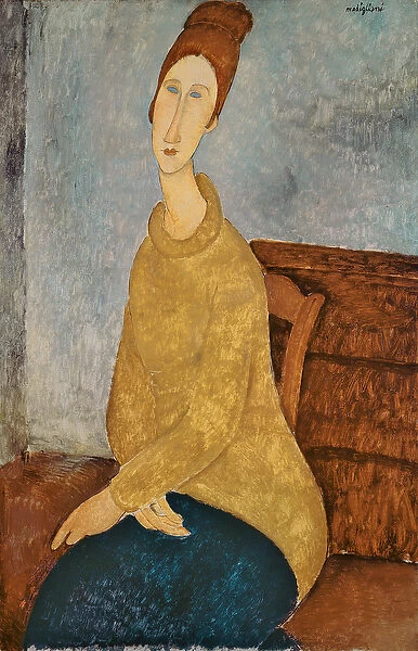 Jeanne Hebuterne in a Yellow Jumper, 1918-19 (oil on canvas)