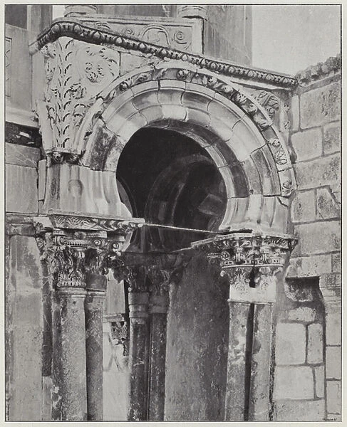 Jerusalem, Pulpit of Khadi Barhan-Ed-Din, parts (b  /  w photo)