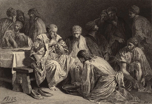 Jesus washing the Disciples Feet (engraving)