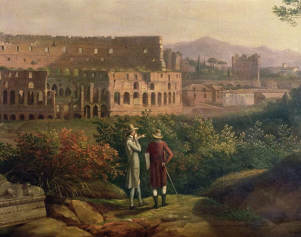 Johann Wolfgang von Goethe (1749-1832) visiting the Colosseum in Rome, c