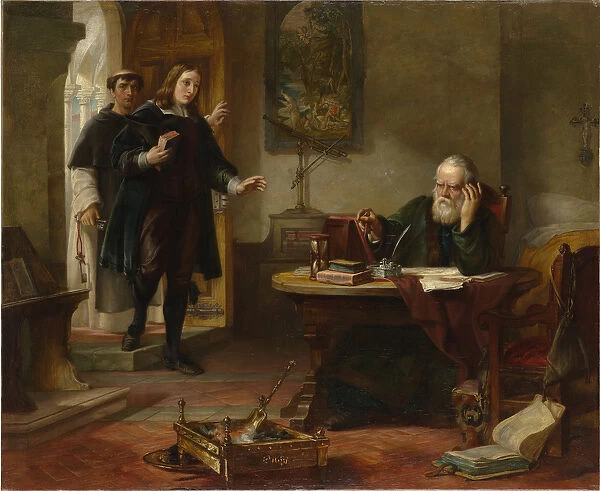 John Milton (1608-1674) visiting Galileo Galileo when a prisoner of the Inquisition par