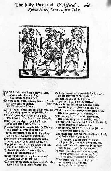The Jolly Pindar of Wakefield with Robin Hood, Scarlet and John, published by W. Thackeray, J