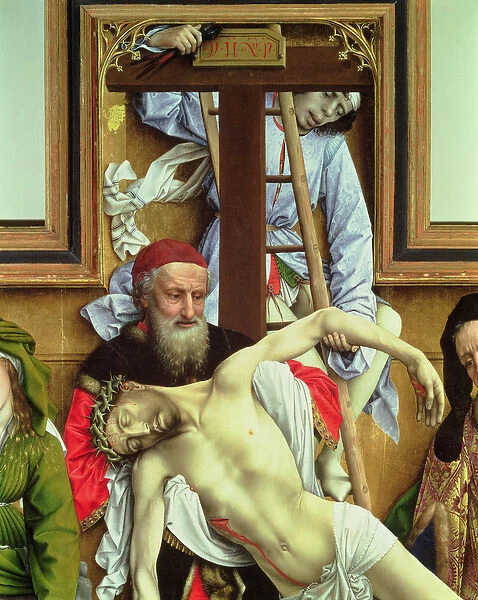 Joseph of Arimathea Supporting the Dead Christ, 1435 (oil on panel) (detail