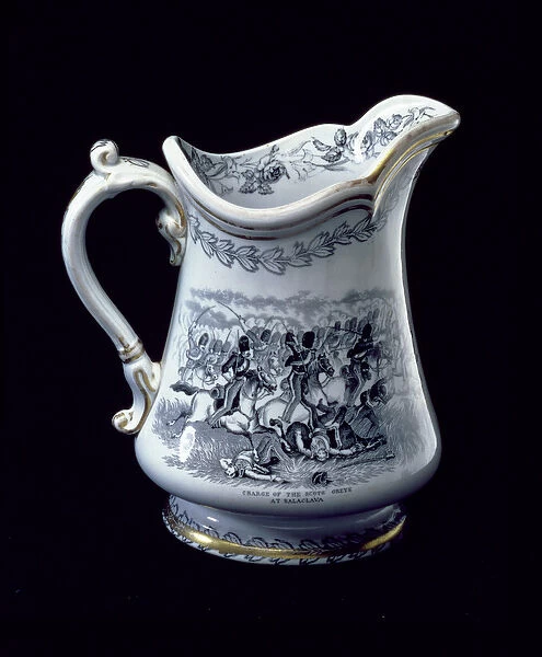 Jug with a depiction of the Charge of the Scots Greys at Balaclava (ceramic)