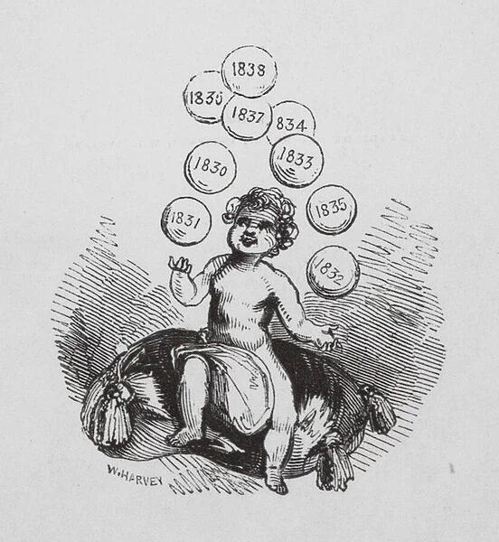 Juggling the years (engraving)