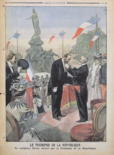 Jules Dalou (1838-1902) being awarded with the medal of the Legion of Honour by Emile Loubet