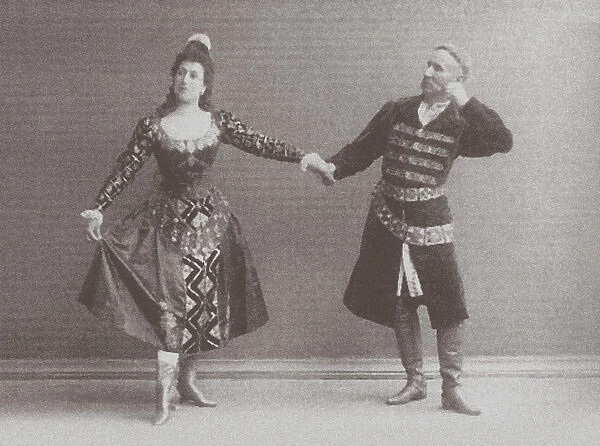 Julia and Felix Kschessinsky in the mazurka (Polish dance) in the original Ivanov  /  Petipa