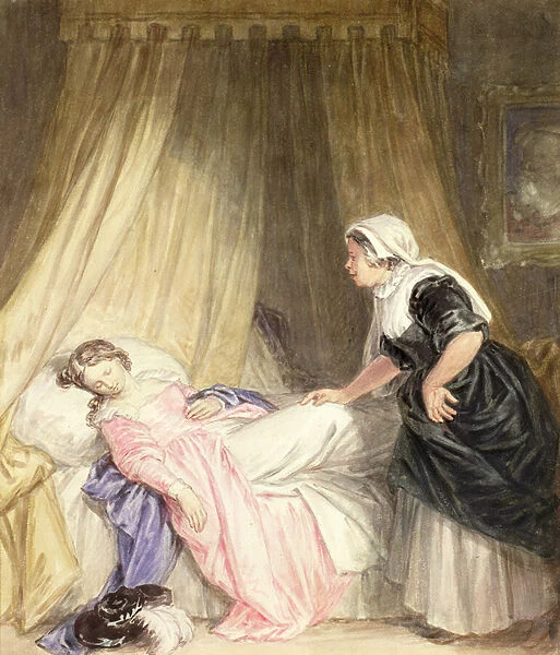 Juliet and her Nurse (w  /  c on paper)