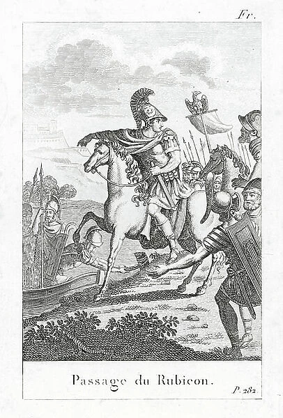 Julius Caesar crossing the Rubicon (engraving)