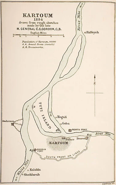 Kartoum, Sudan, 1884, from The Journals of Major-General C. G. Gordon, C. B. at Kartoum