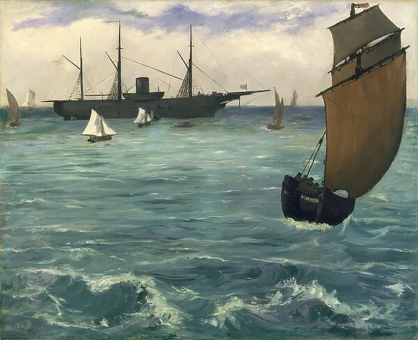 The Kearsarge at Boulogne, 1864 (oil on canvas)