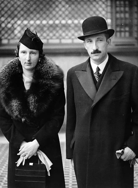 King Boris and Queen Joanna of Bulgaria outside the Ritz hotel, London 2nd November 1937